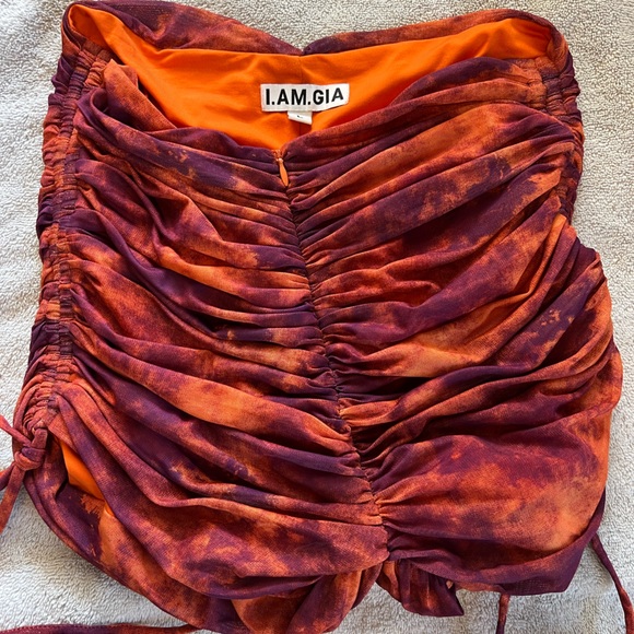 I AM GIA RUCHED TIE SHORTS SIZE LARGE - Picture 4 of 6